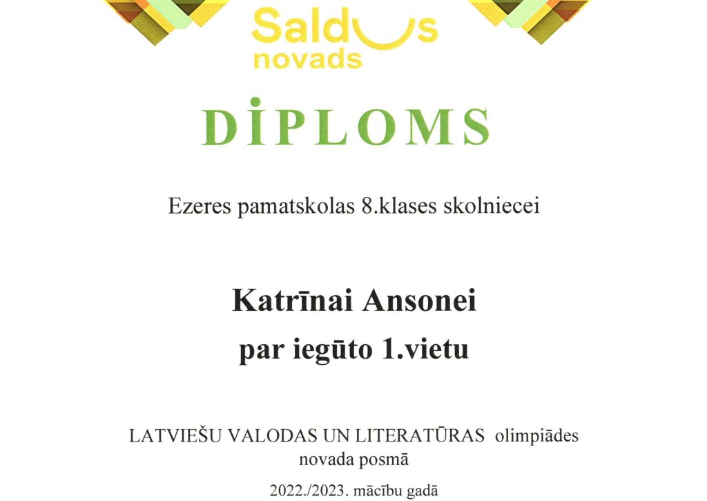 Sasniegumi latviešu valodas olimpiādē